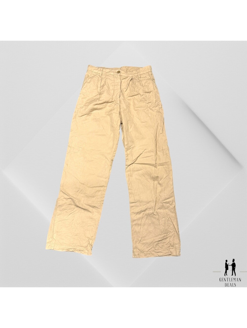 Aspesi Womens Mid Rise  Wide Leg Ankle Pants Beige Size 4 40 28x29